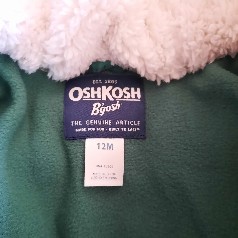 Oshkosh Green Dinosaur Coat 12MO